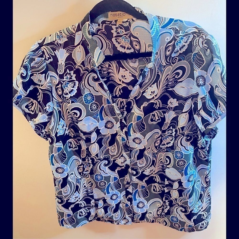 Women’s Plus Size Floral Graphic Print Blouse 2X